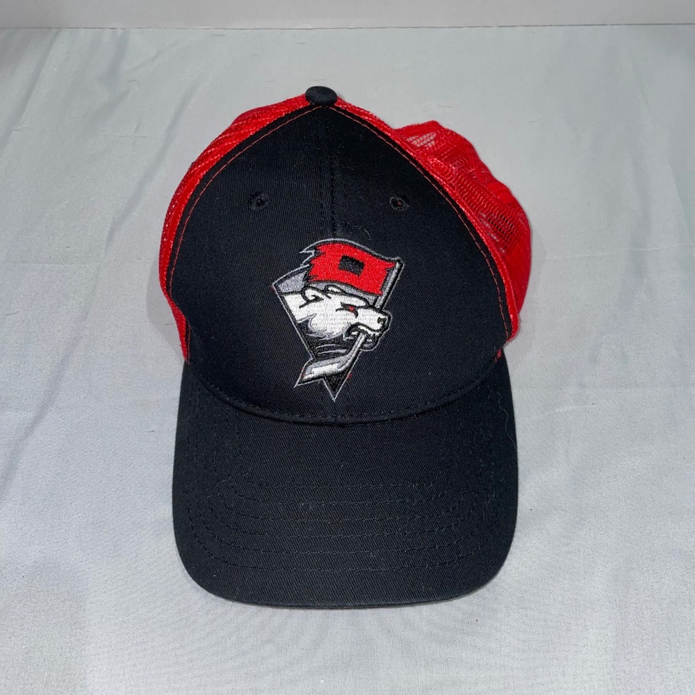 AMG Polar Bear Flag Logo Trucker Hat Red Black Mesh Snapback Baseball Cap